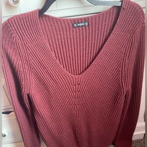 Maroon v-neck sweater, worn once